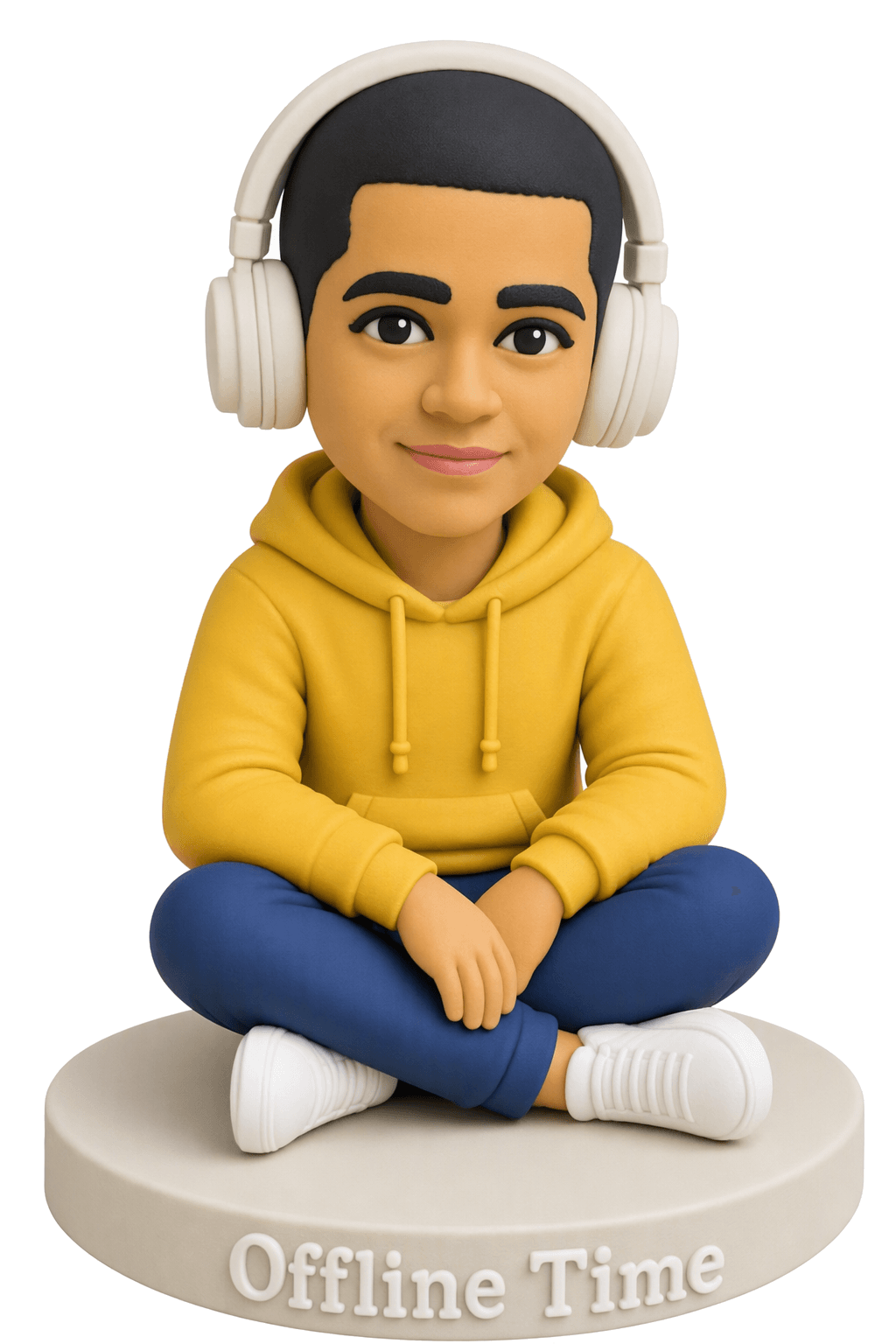 An Offline Avatar figure 15 cm tall, the same as a 15 cm school ruler