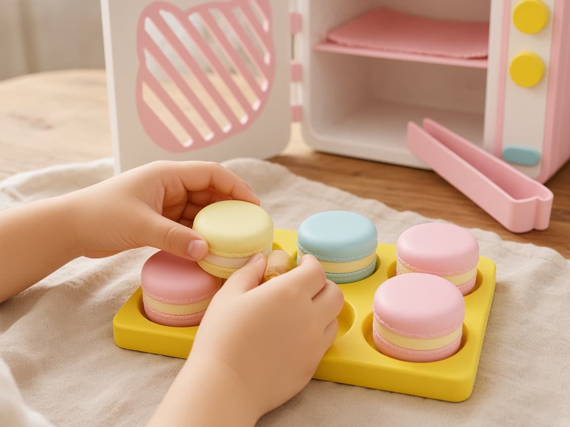 Baking Expert magnetic pretend bakery with oven, cakes, and counter pieces, Mix and arrange
