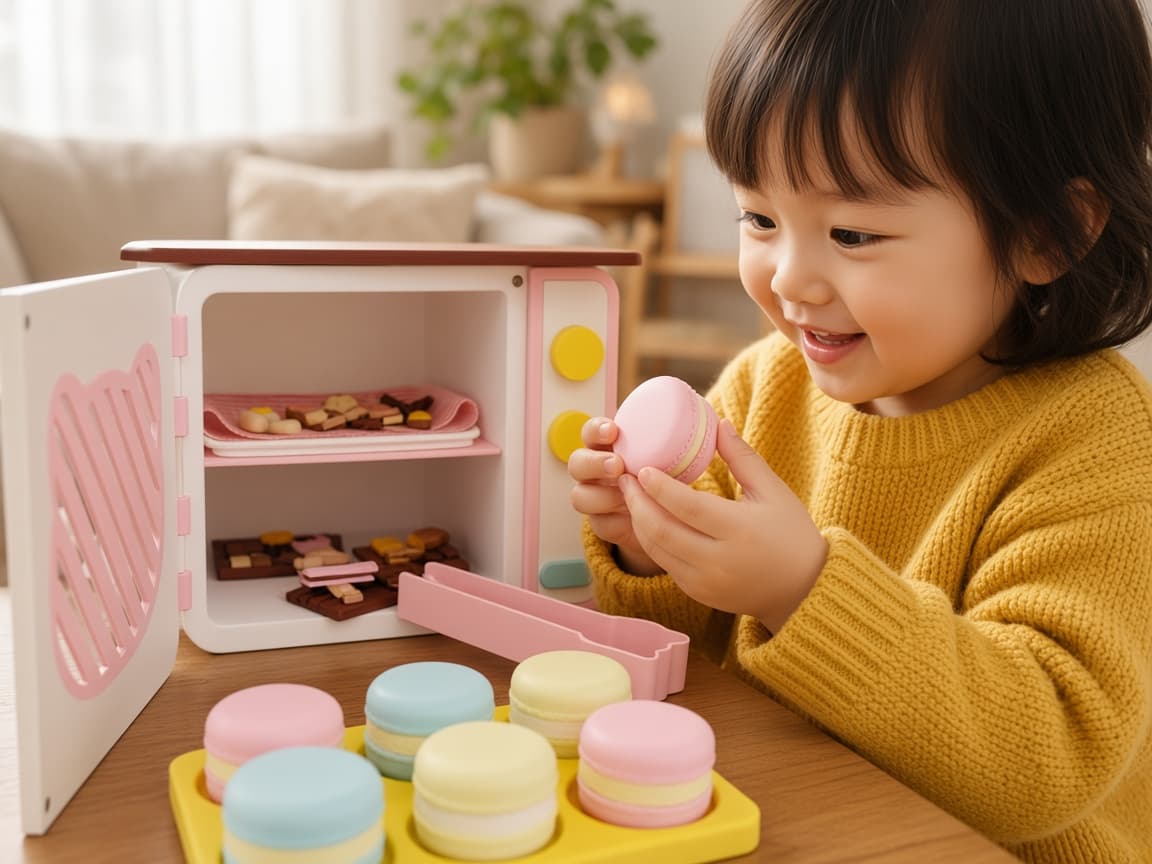 Baking Expert magnetic pretend bakery with oven, cakes, and counter pieces, quiet play