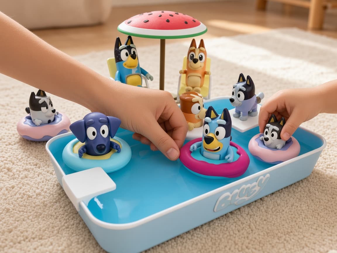 Backyard pool playset miniature scaled for compatible pocket figures, Hands-On Staging