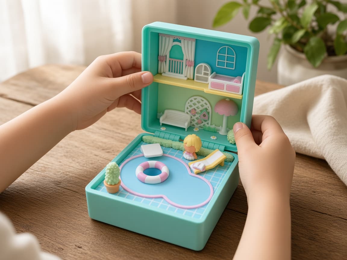 Mini pool party summer resort playset with pool and lounge details, A resort to stage