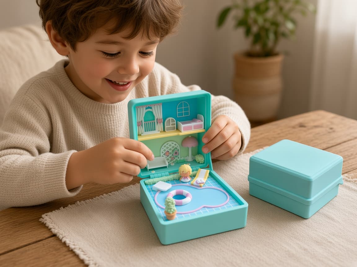 Mini pool party summer resort playset with pool and lounge details, Storytelling & Social Play