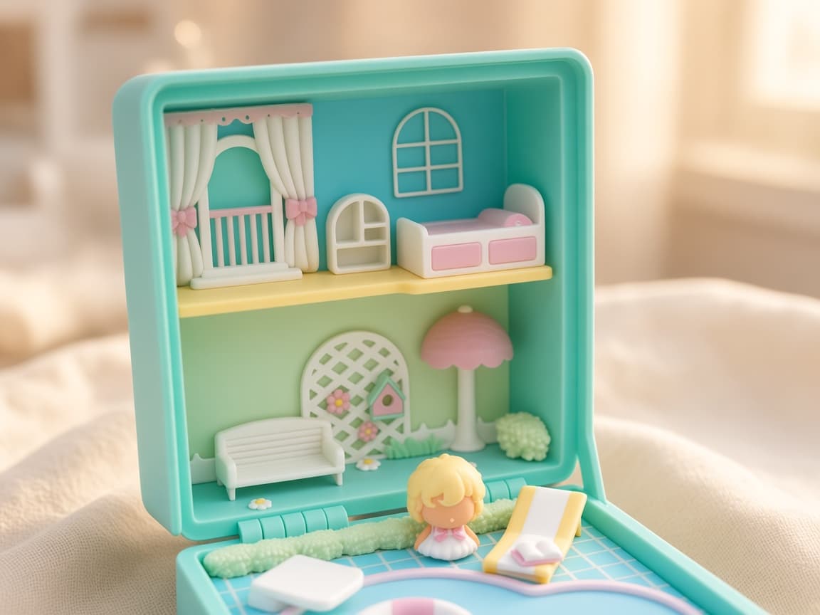 Mini pool party summer resort playset with pool and lounge details, Vacation Imagination