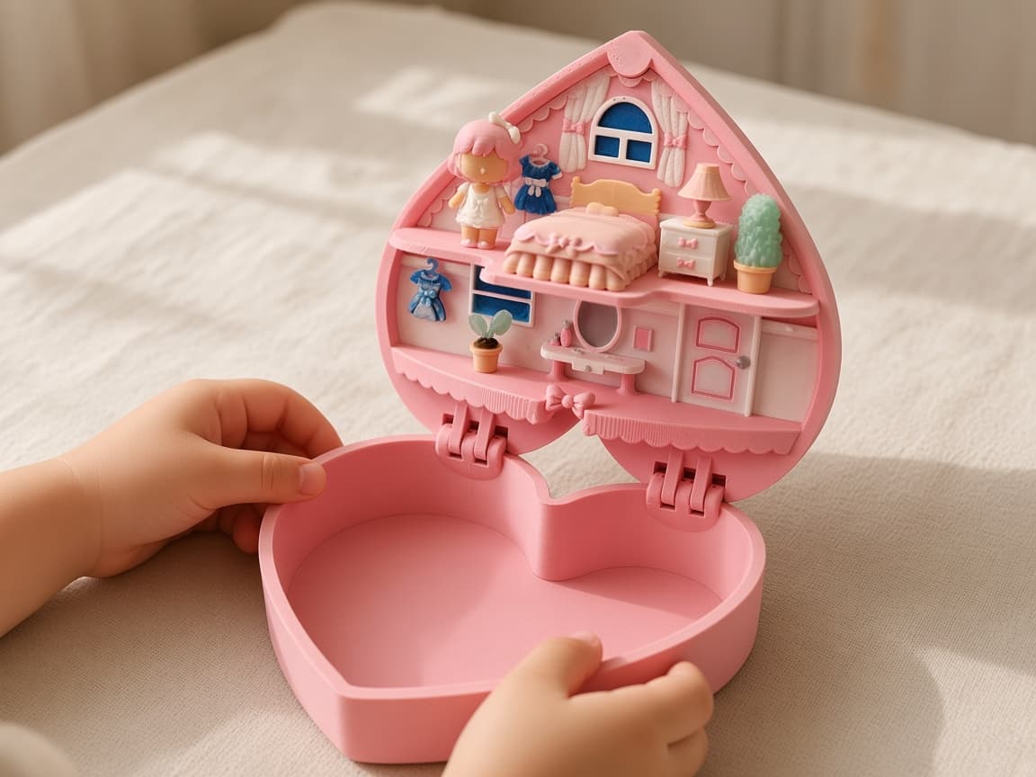 Le Boudoir Jewelry Box miniature heart room inside a jewelry-box setting, A heart room to open