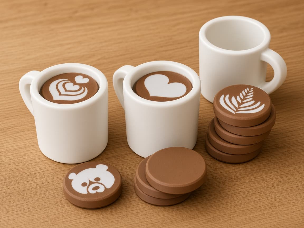 Pretend latte art cup for swirl-and-serve café play, A Cup Worth Noticing