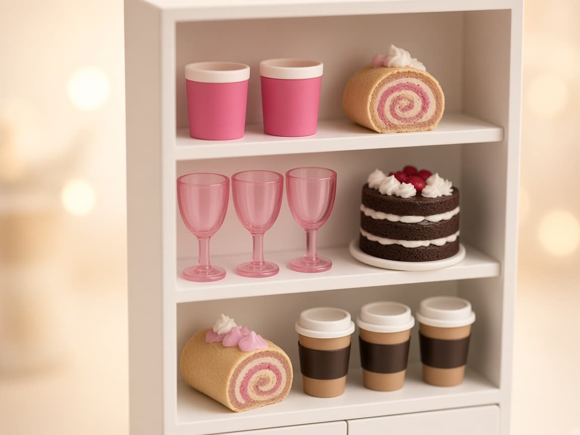 Loving mini bakery dollhouse with oven, counter, and cozy staging details, Creative Staging