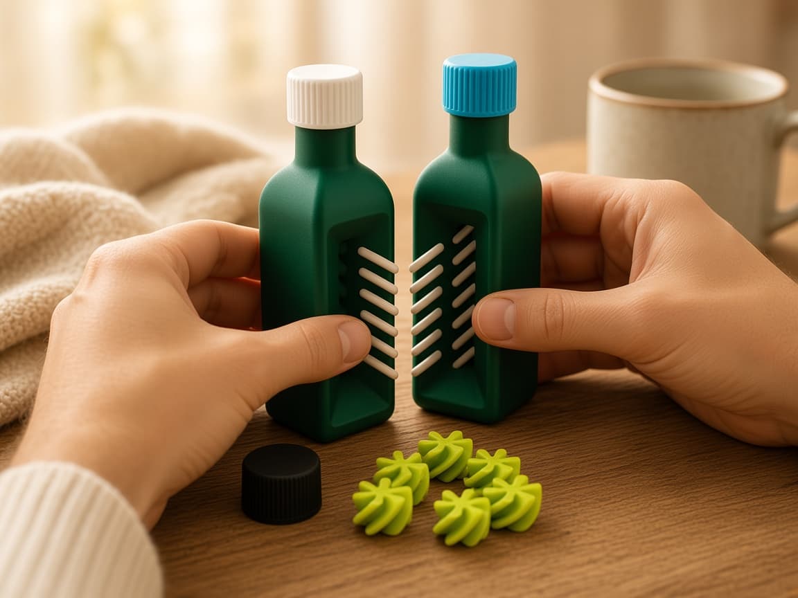 Olive Oil Passthrough nested bottle fidget puzzle, Study the nest