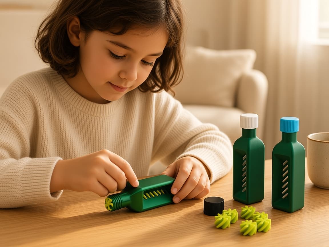 Olive Oil Passthrough nested bottle fidget puzzle, Calm & Focus