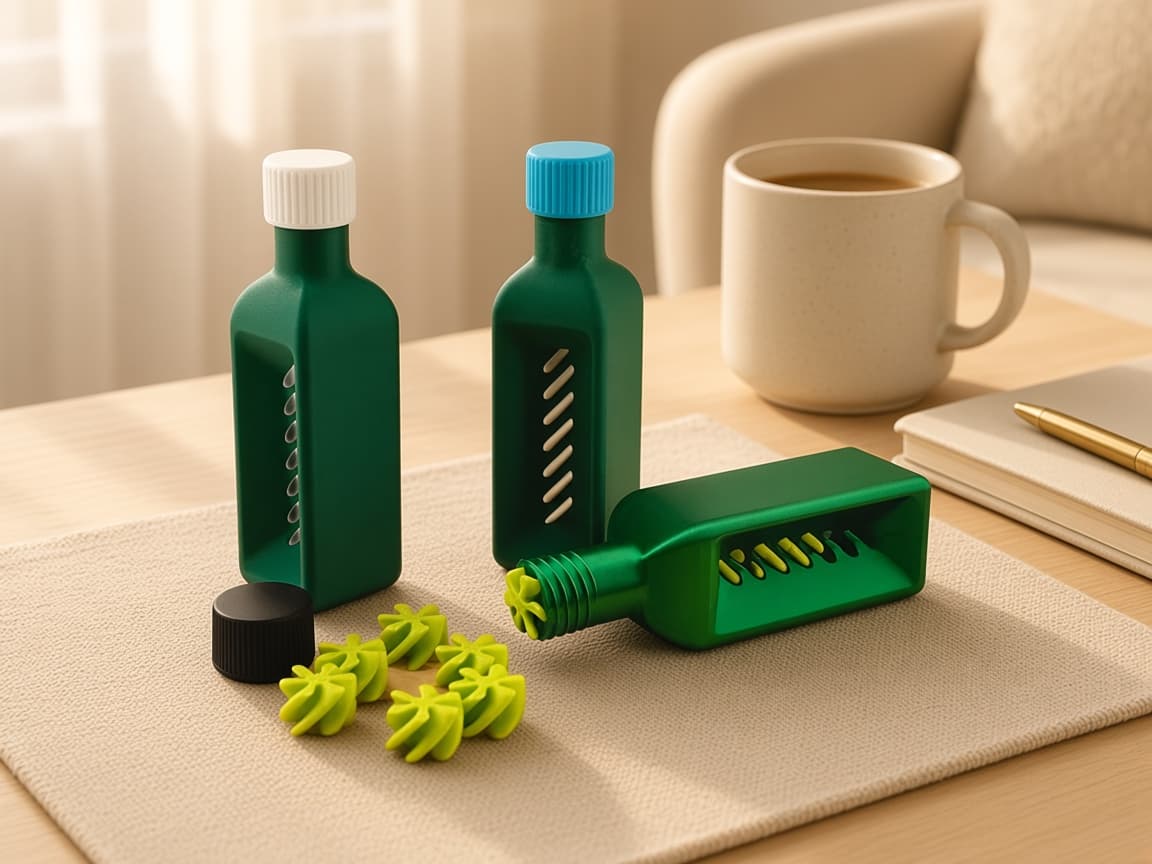 Olive Oil Passthrough nested bottle fidget puzzle, quiet play