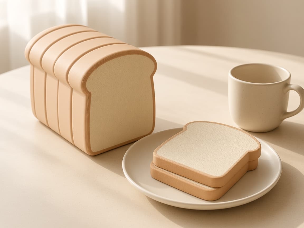 Magnetic pretend bread loaf that slices apart and snaps back together, Snap it back